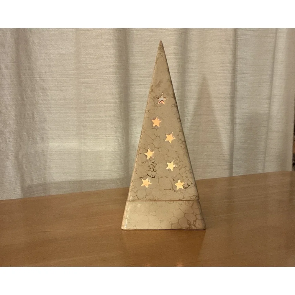 VTG Partylite Galaxy Pyramid Tea light Holder Witchy Celestial Moon And Stars